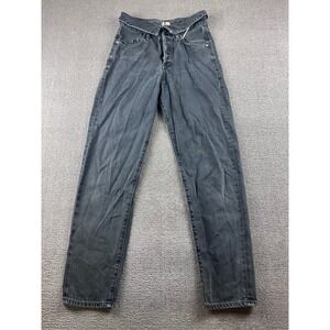 Jean Atelier Jeans Women 24 Gray High Rise Flip Straight Cotton Designer Grunge